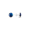 925 Sterling Silver Round Abalone Shell Solitaire Earrings