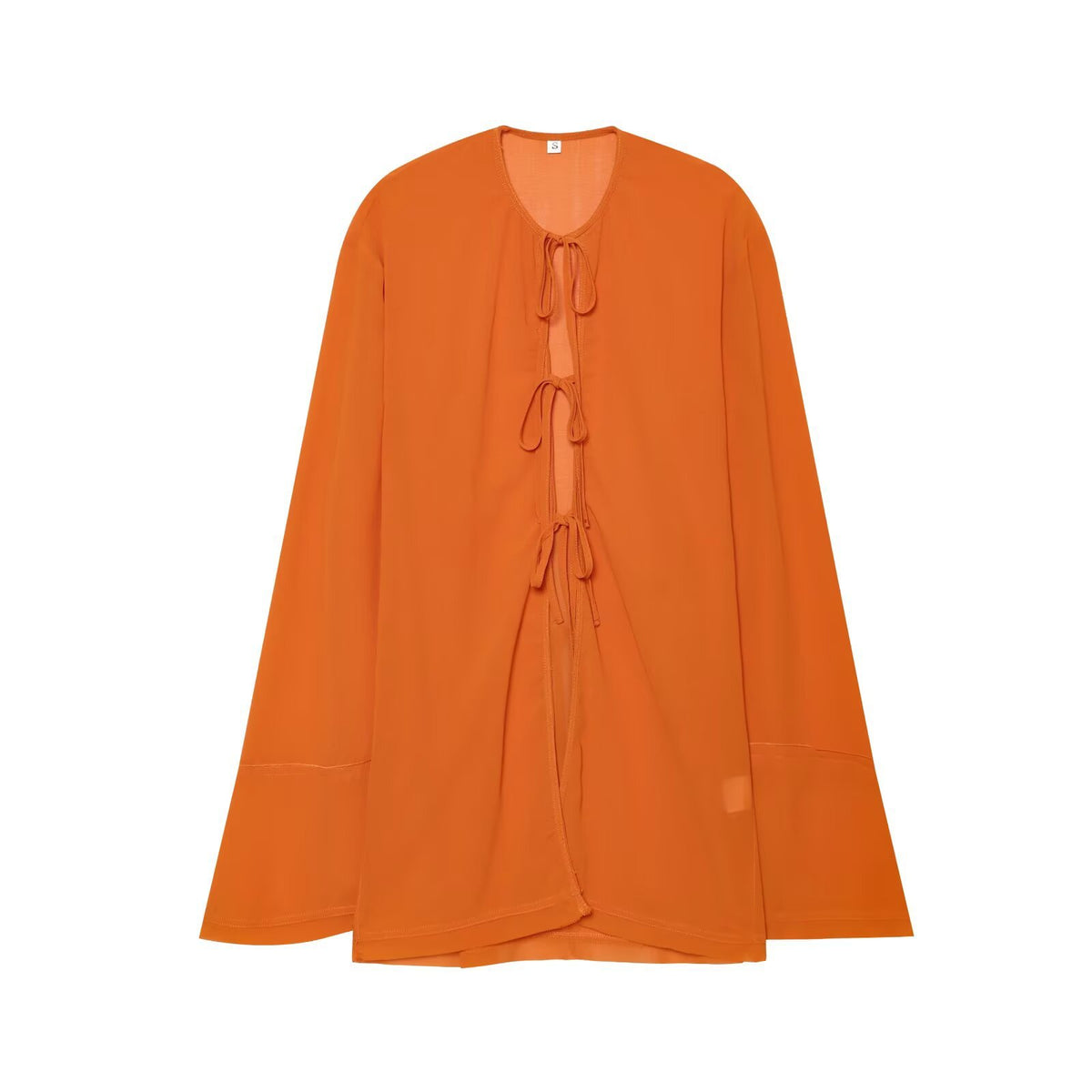Front lace up printed long sleeved shirt top for women