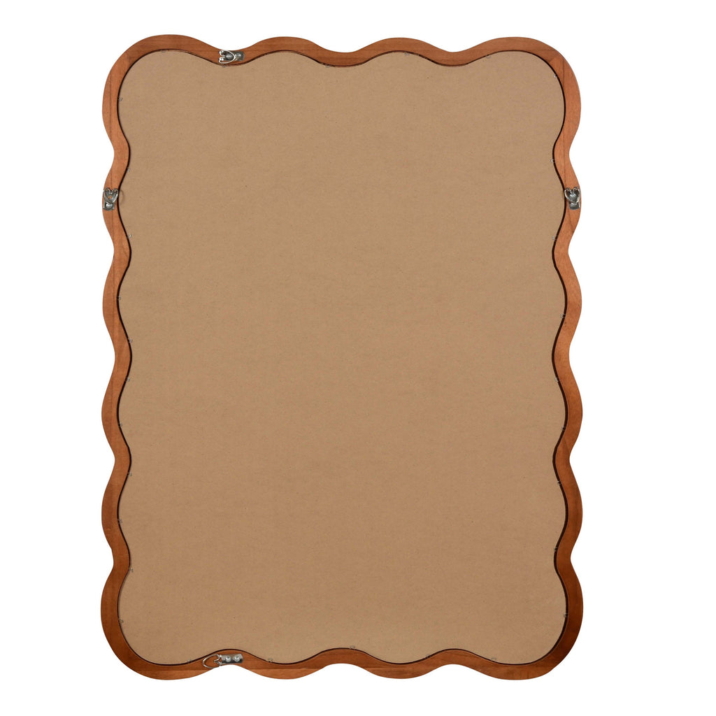 30'x40' Wavy Rectangle Solid Wood Frame Decorative Mirror,For Bedroom, Bathroom, Living Room, Entryway