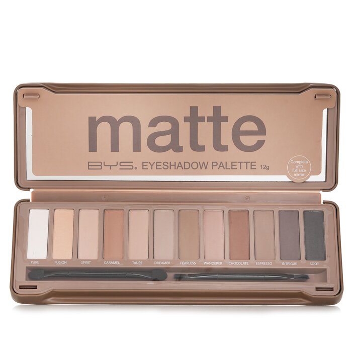 BYS - Paleta de sombras de ojos (12 sombras de ojos, 2 aplicadores) 12g/0.42oz