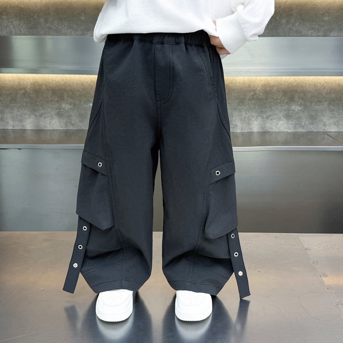 Pantalones de corte recto estilo casual para niño