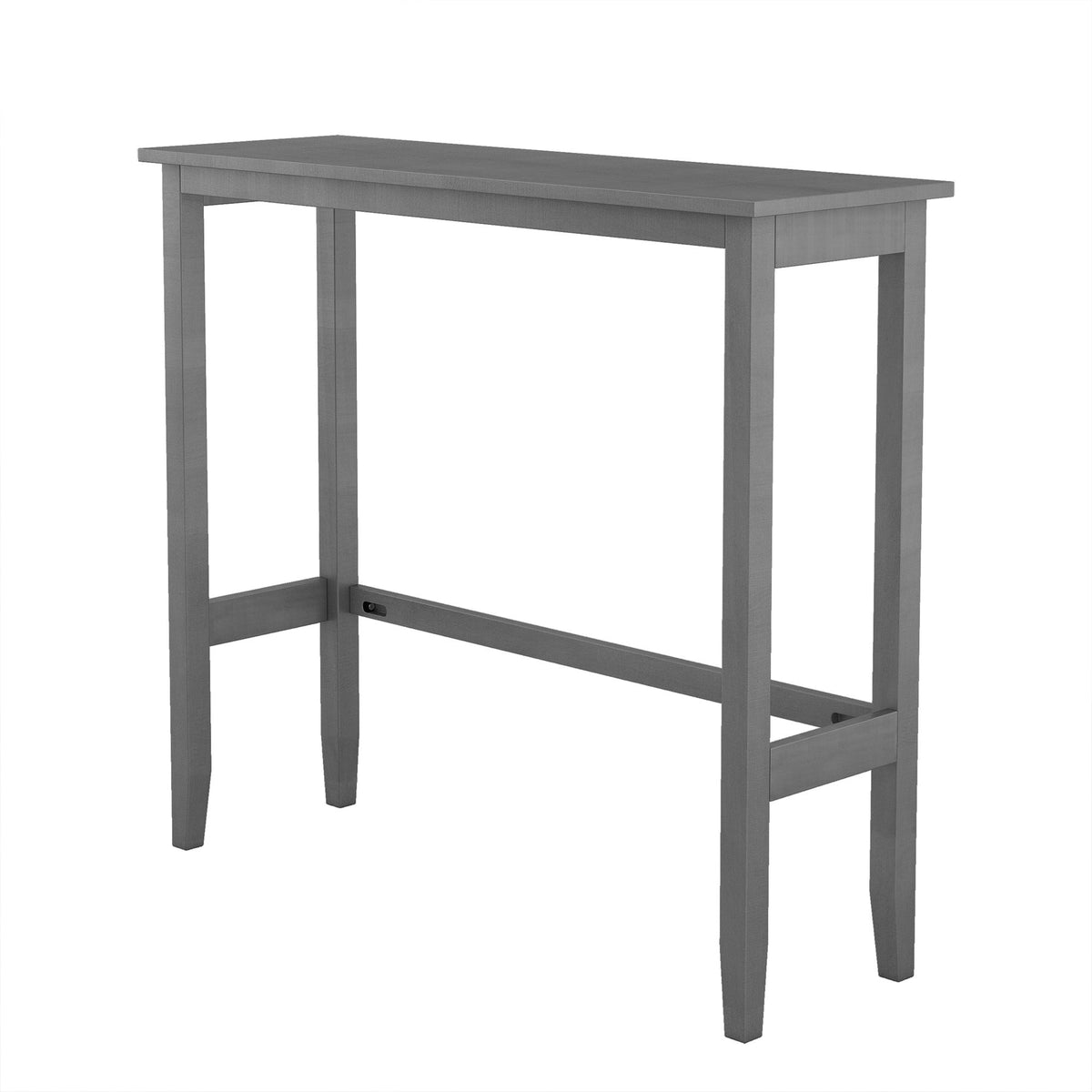 Farmhouse 48"Rectangular Wood Bar Height Dining Set Kitchen Breakfast Nook With 2 Chairs for Small Places,Gray