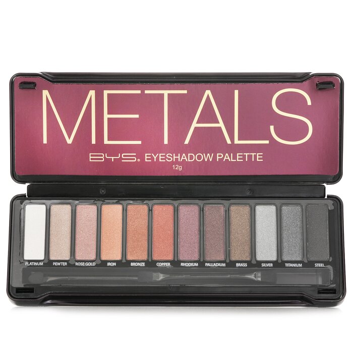 BYS - Paleta de sombras de ojos (12 sombras de ojos, 2 aplicadores) 12g/0.42oz