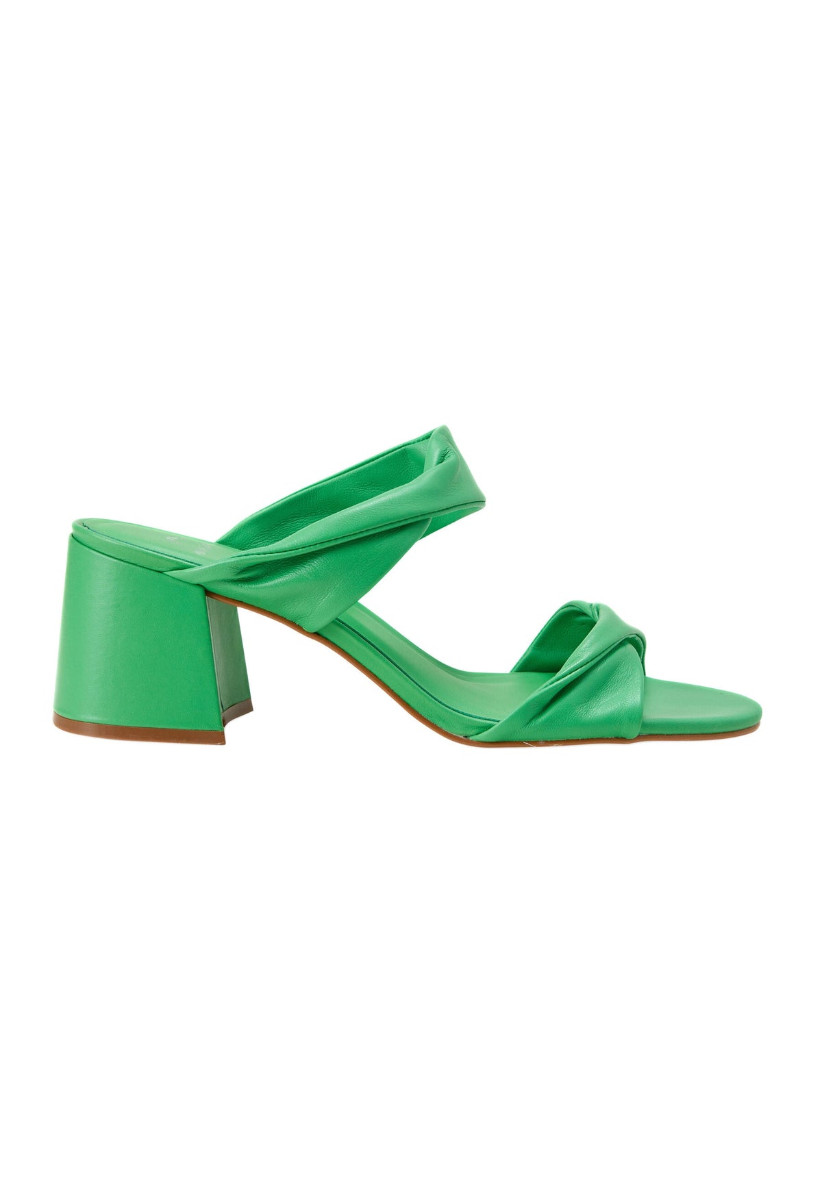 Xaxim Mule-tofflor i grönt getskinn – 6,5 cm blockklack (slip-on)