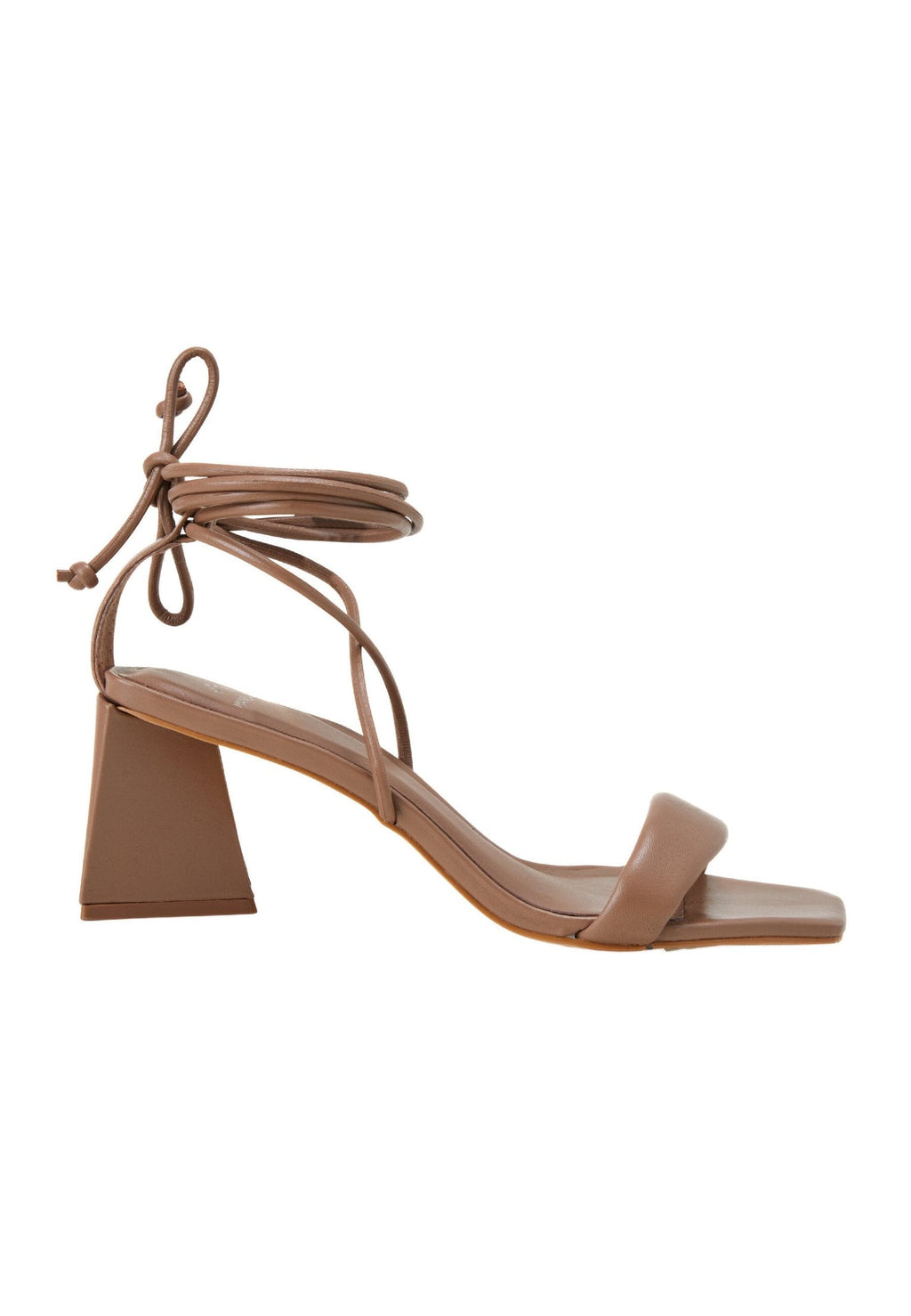 Caúna Orange Calf Leather Strappy Block Heel Sandals – 6.5cm