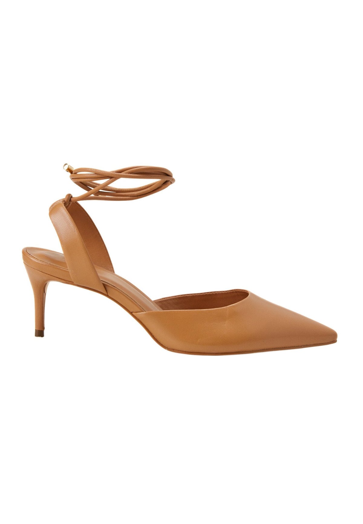 Jaborandi Slingback-klackar i karamellfärgat läder – 6,5 cm spetsig tå