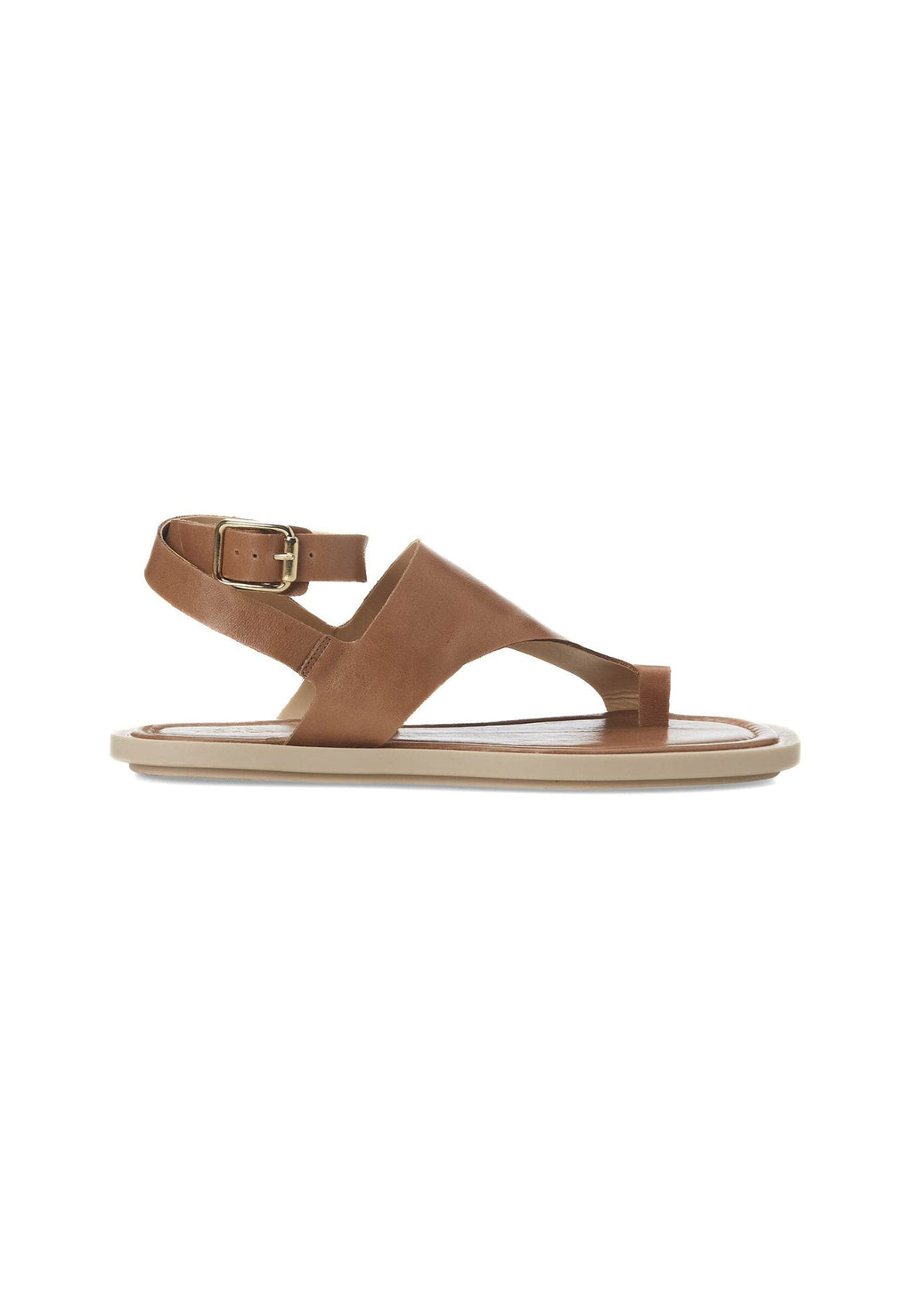 Paineira White Leather Toe-Ring Flat Sandals