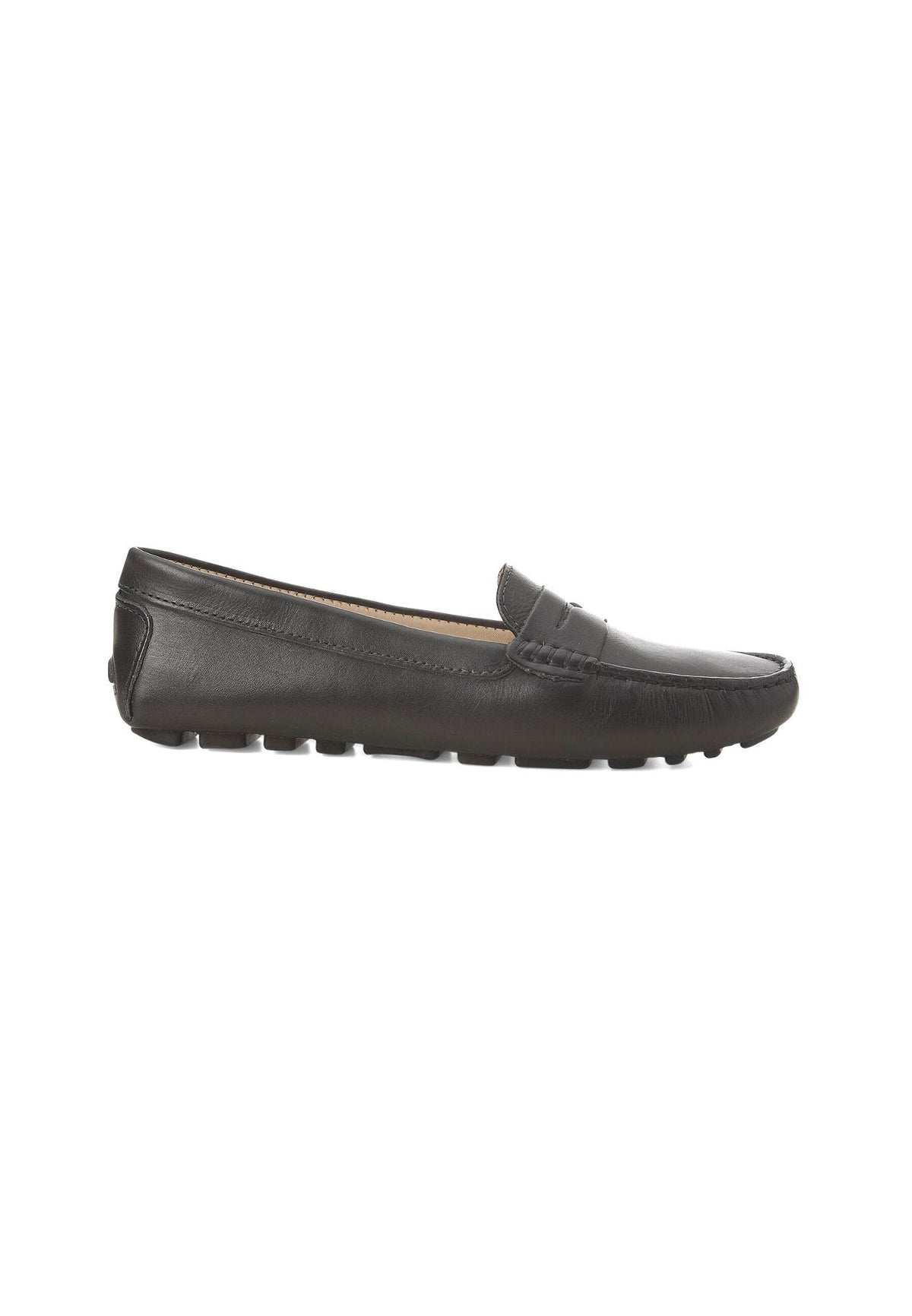 Angico Beige Leather Driving Loafers – Flat Penny Moccasins