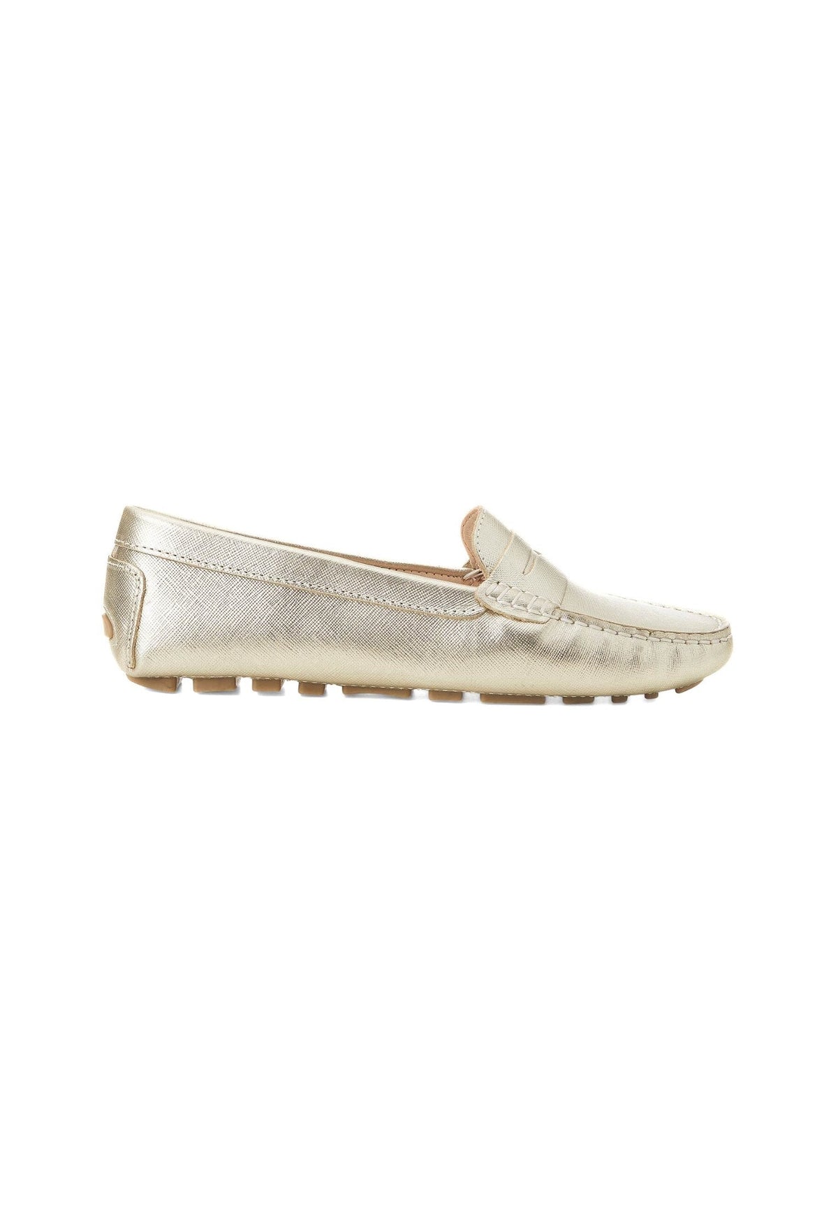 Angico Beige Leather Driving Loafers – Flat Penny Moccasins