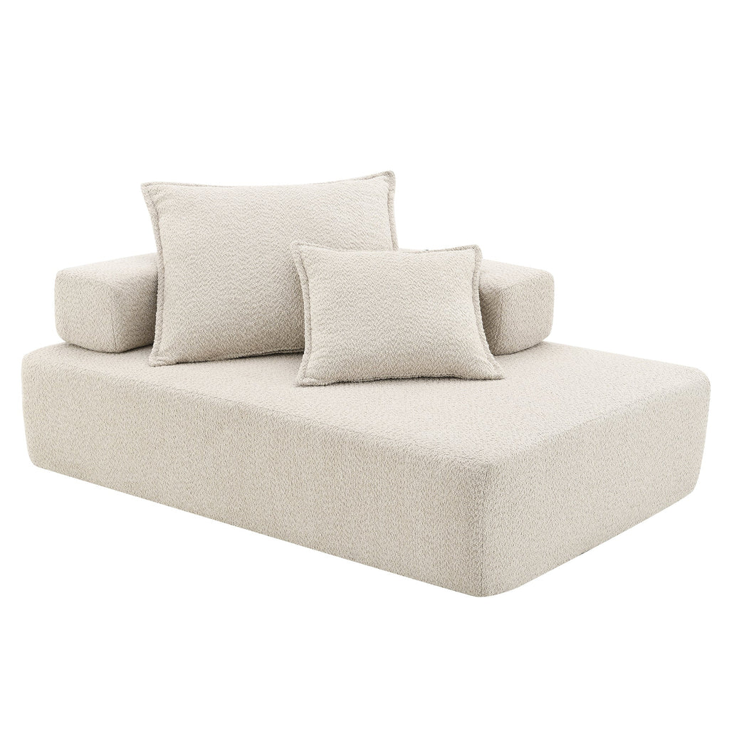 Estructura Lounge para sofá seccional modular en forma de U de gran tamaño, lujoso conjunto de sofá de suelo de bouclé, sofá cama convertible, espaci