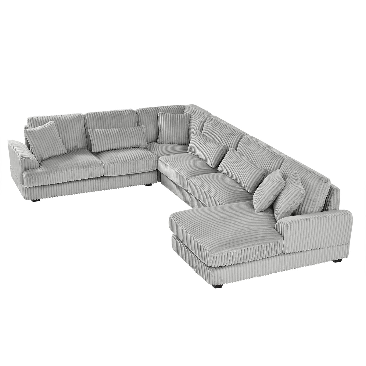 129" Oversized Sectional Sofa U-Shaped Sofa Couch Modern Sofa Upholstered in Soft Corduroy With a Chaise Lounge for Livi
