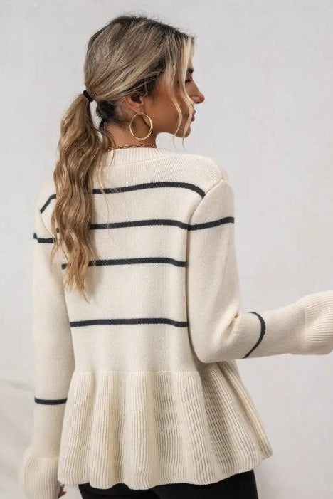 Striped Ribbed Cardigan