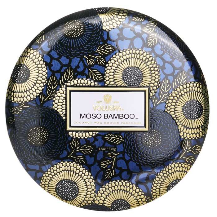 VOLUSPA - 3 Wick Decorative Tin Candle - Moso Bamboo