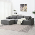 111.5*72"Minimalist Style Modular Sectional Sofa,Wrinkle-Resistant Chenille Couch Set,L-Shaped Sleeper Sofa Bed for Livi