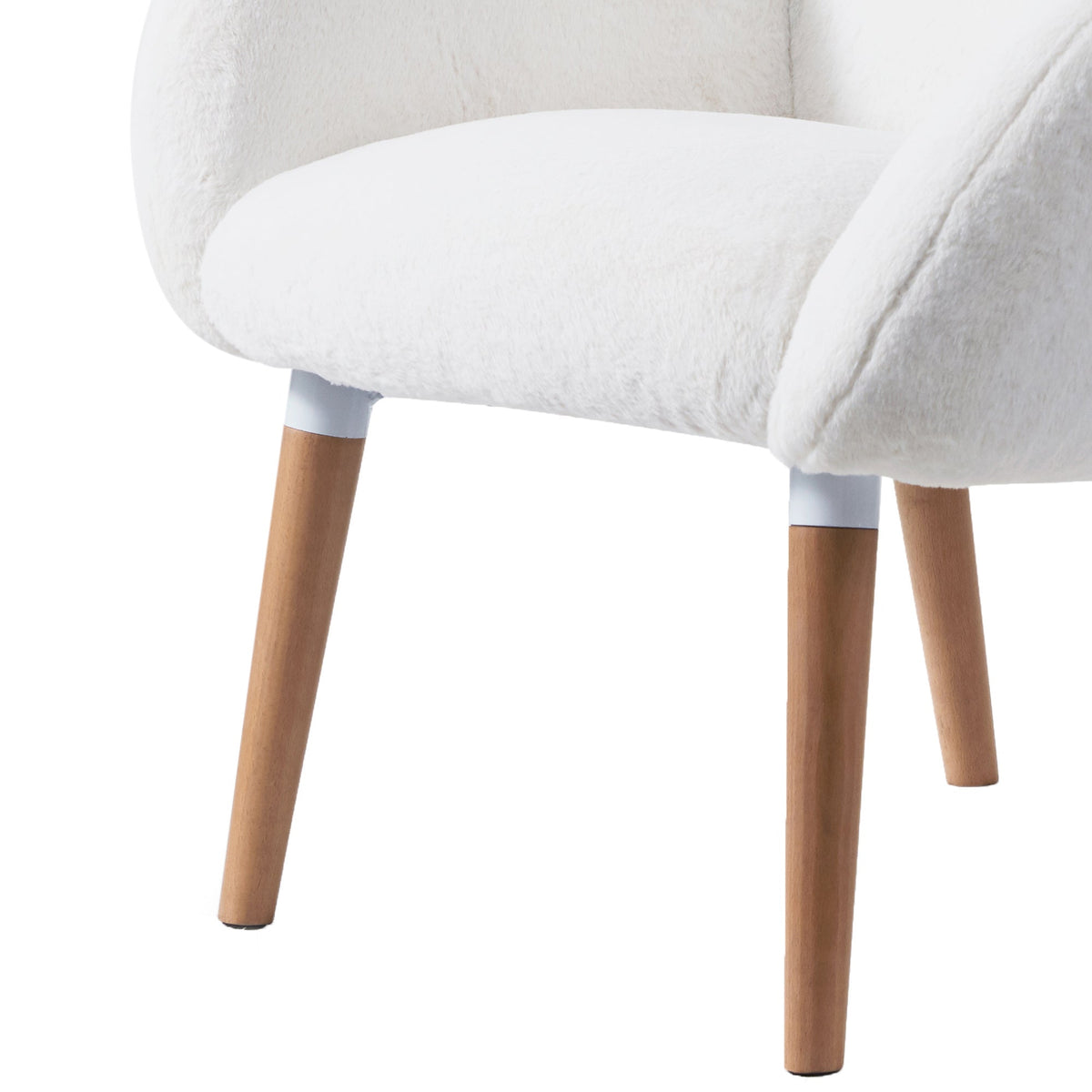 Pure Solid Wood Beech Frame Imitation Lamb Fabric Sofa Chair, Suitable for Living Room and Hotel