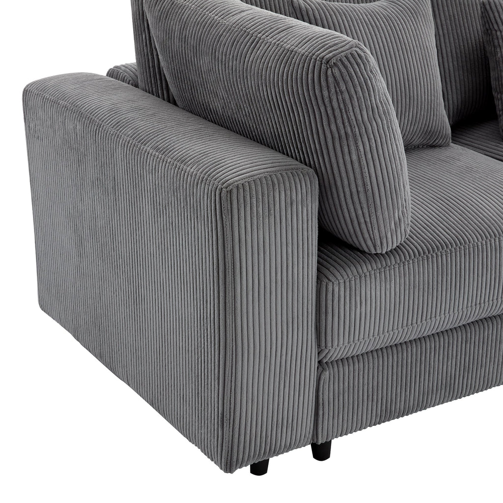 105'' 3 Seater Sofa With Removable Back Cushions and 5 Pillows , for Living Room, Apartment, Spacious Space