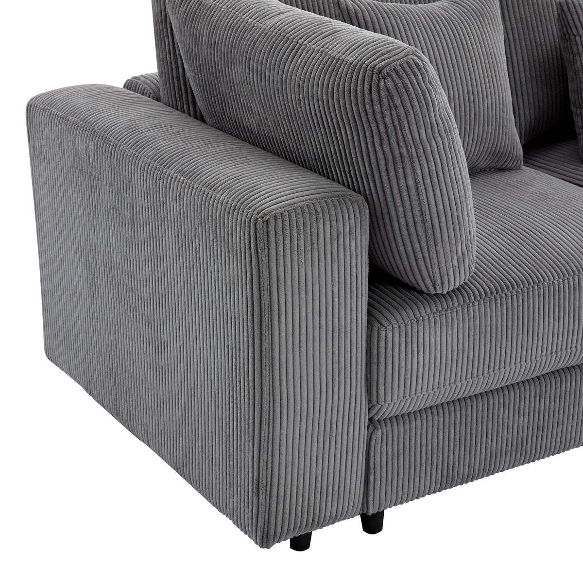 105'' 3 Seater Sofa With Removable Back Cushions and 5 Pillows , for Living Room, Apartment, Spacious Space