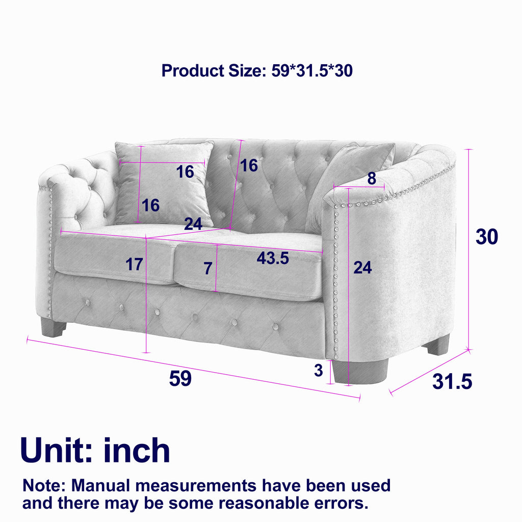 3-Seater + 2-Seater Combination sofa.Velvet Grey