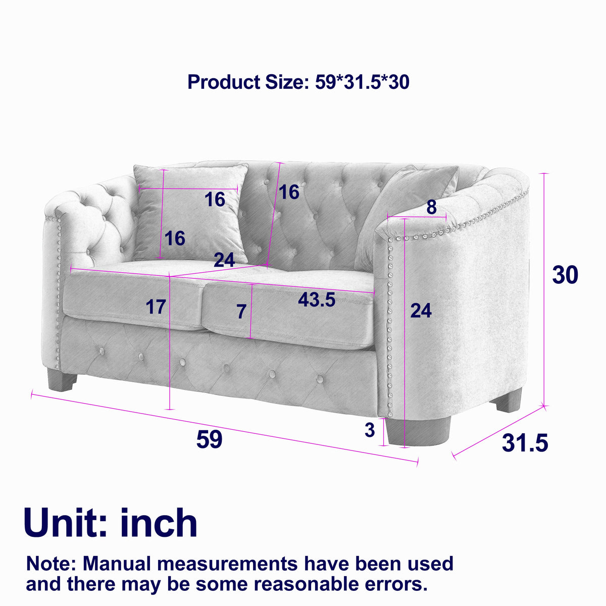 3-Seater + 2-Seater Combination sofa.Velvet Grey