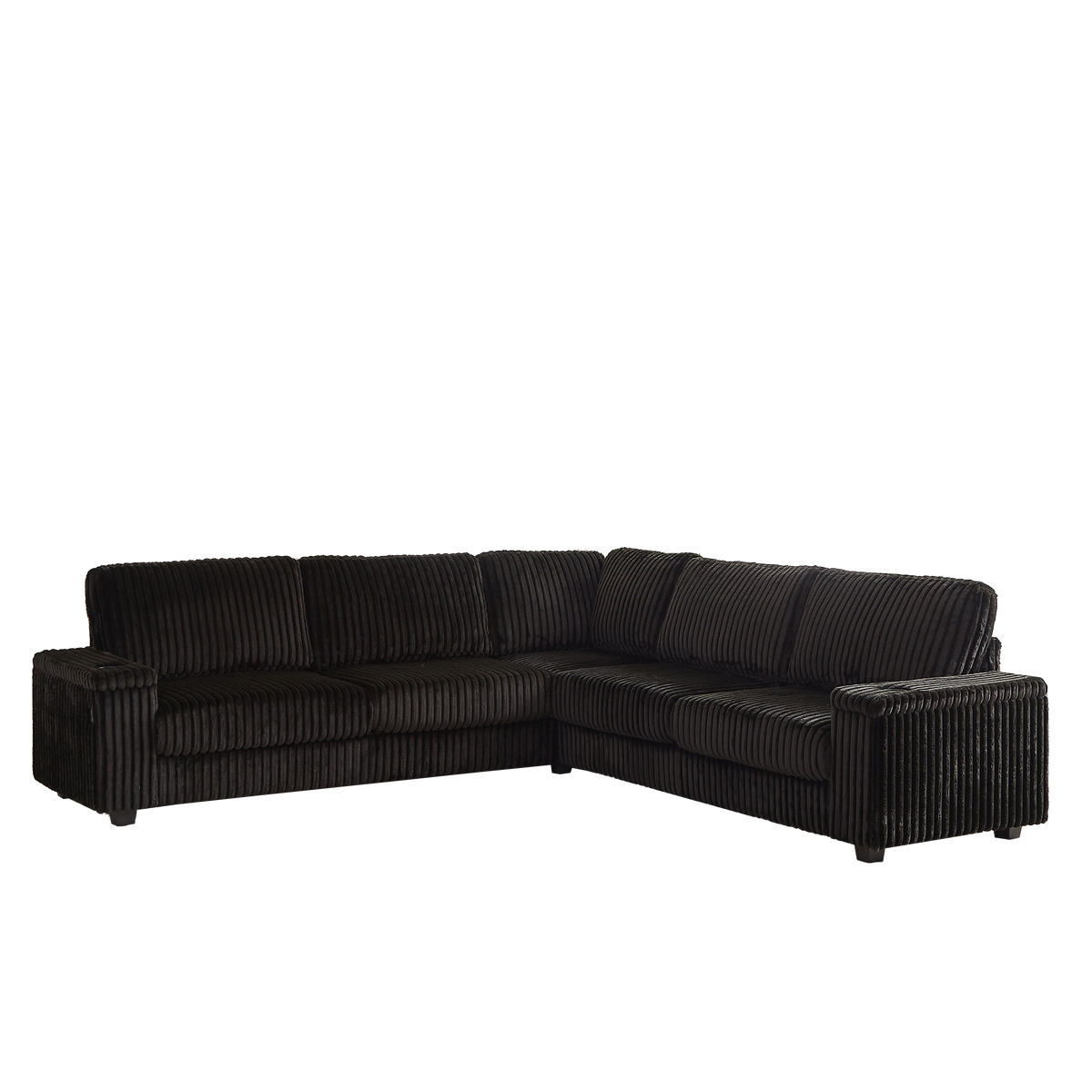 110-Inch Oversized Corduroy Corner Sofa,L Shaped Corner Couch With Two Storage Spaces,USB Port & T-Pyce Port and Cup-Hol