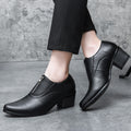 Men's Casual Stylish Versatile High-heeled Leather Shoes