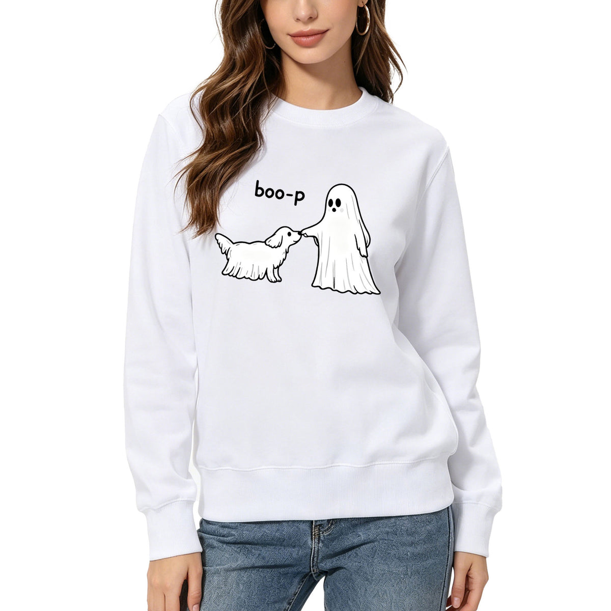 Sudadera con capucha estampada Boo-p
