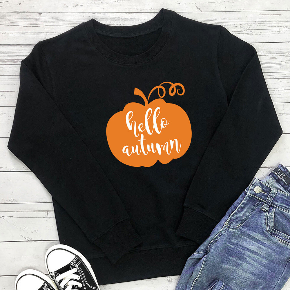 Sweat-shirt imprimé à col rond et manches longues
