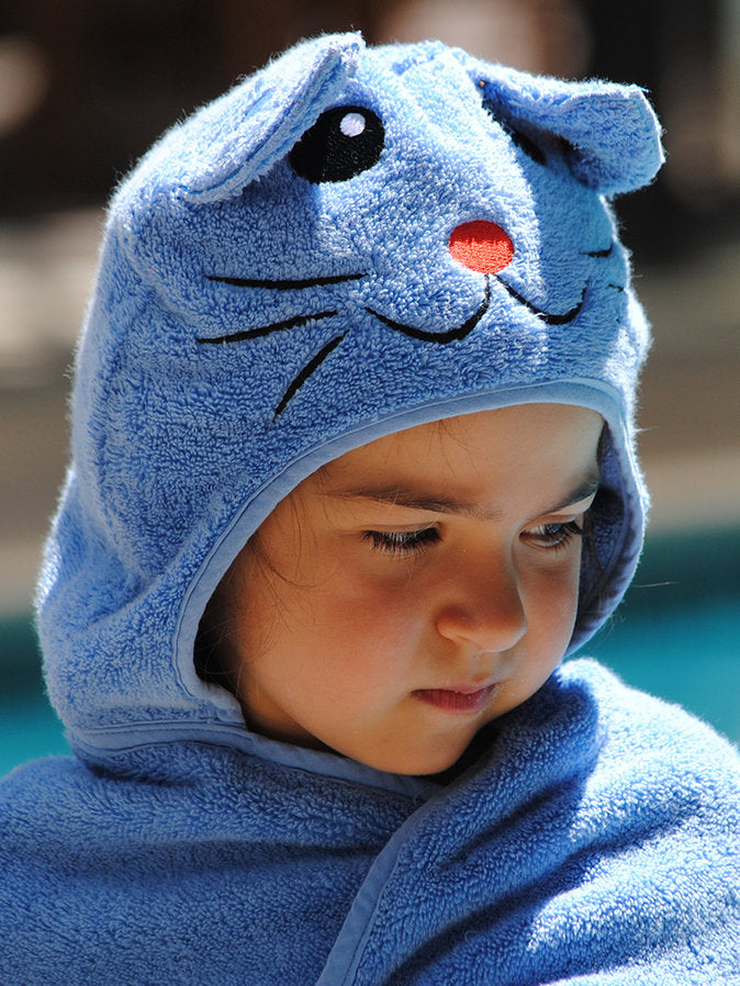 Toalla turca de algodón con capucha y diseño de gato: Niño pequeño