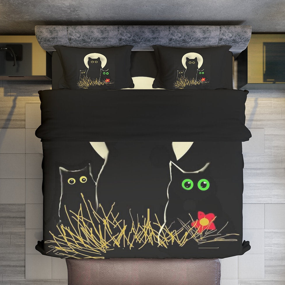 Night Cats Duvet Cover Set (Duvet Insert Not Included)