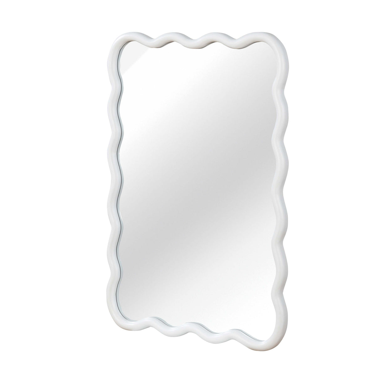 30'x40' Wavy Rectangle Solid Wood Frame Decorative Mirror,For Bedroom, Bathroom, Living Room, Entryway