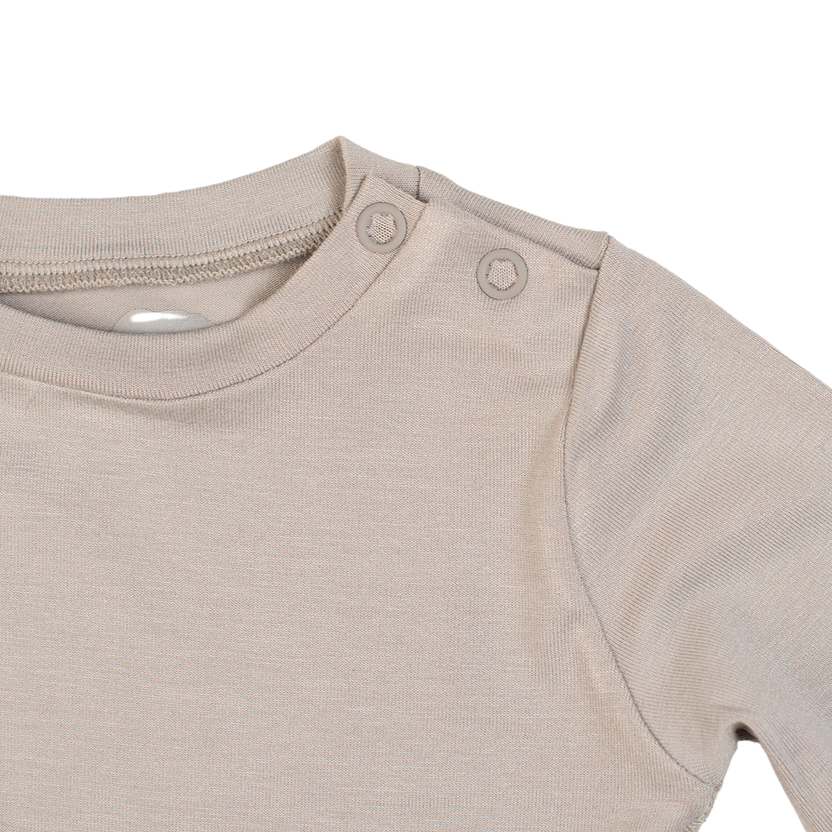 Langarm-T-Shirt für Babys aus Bambus – GRAU