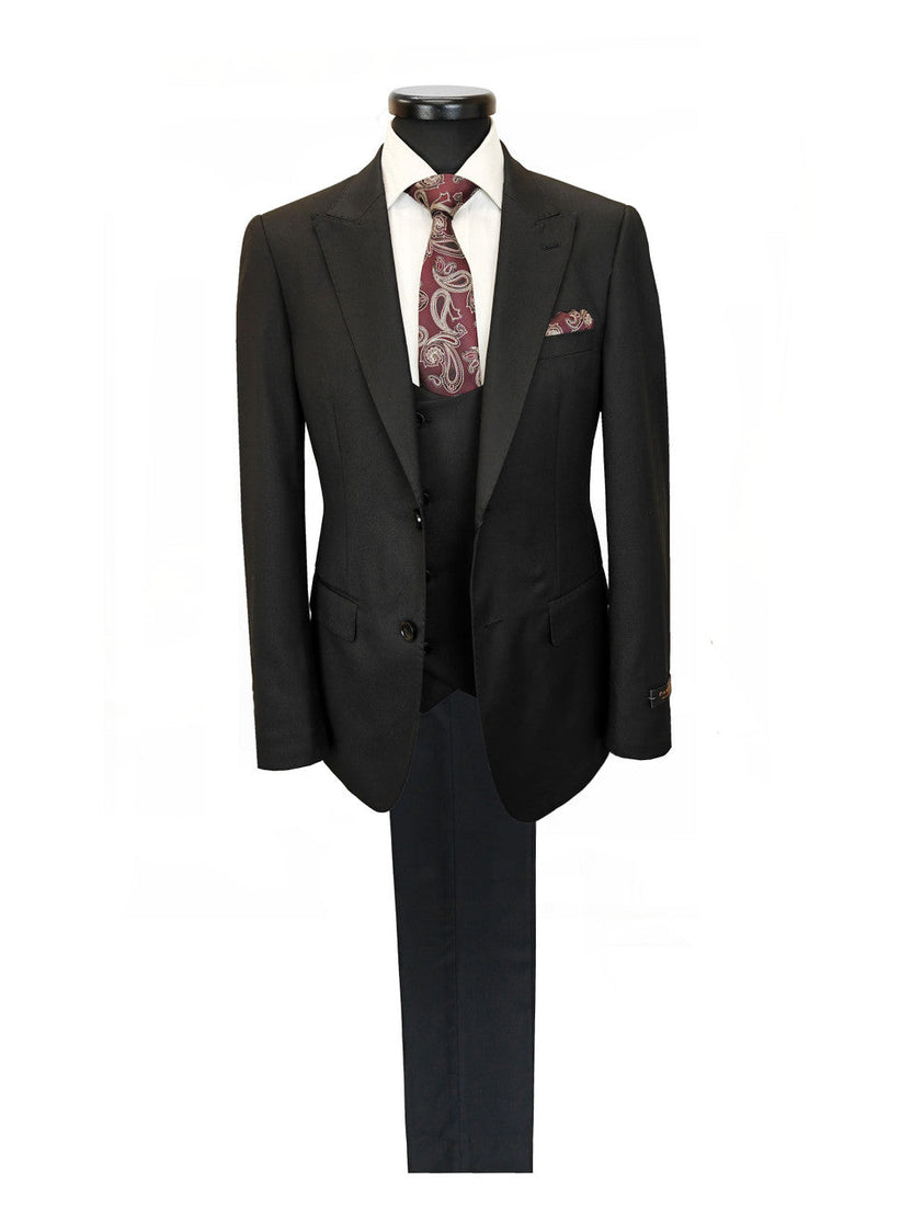 Men's 3-Piece Black Slim Fit Suit