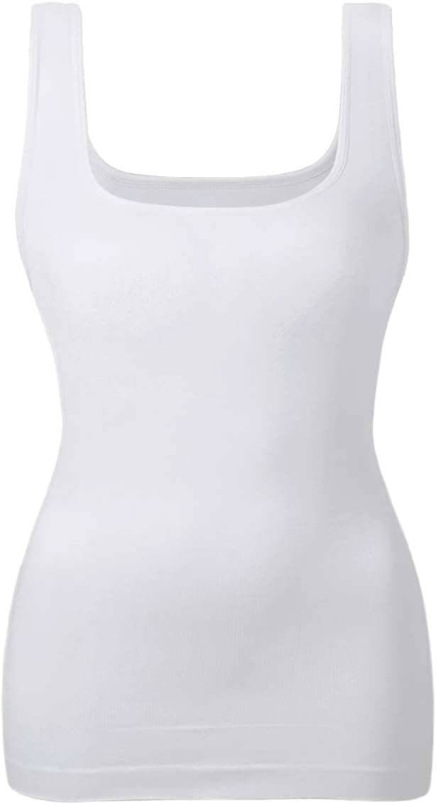EUYZOU Women's Tummy Control Shapewear Tank Tops Seamless Square Neck Compression Tops Slimming Body Shaper Camisole