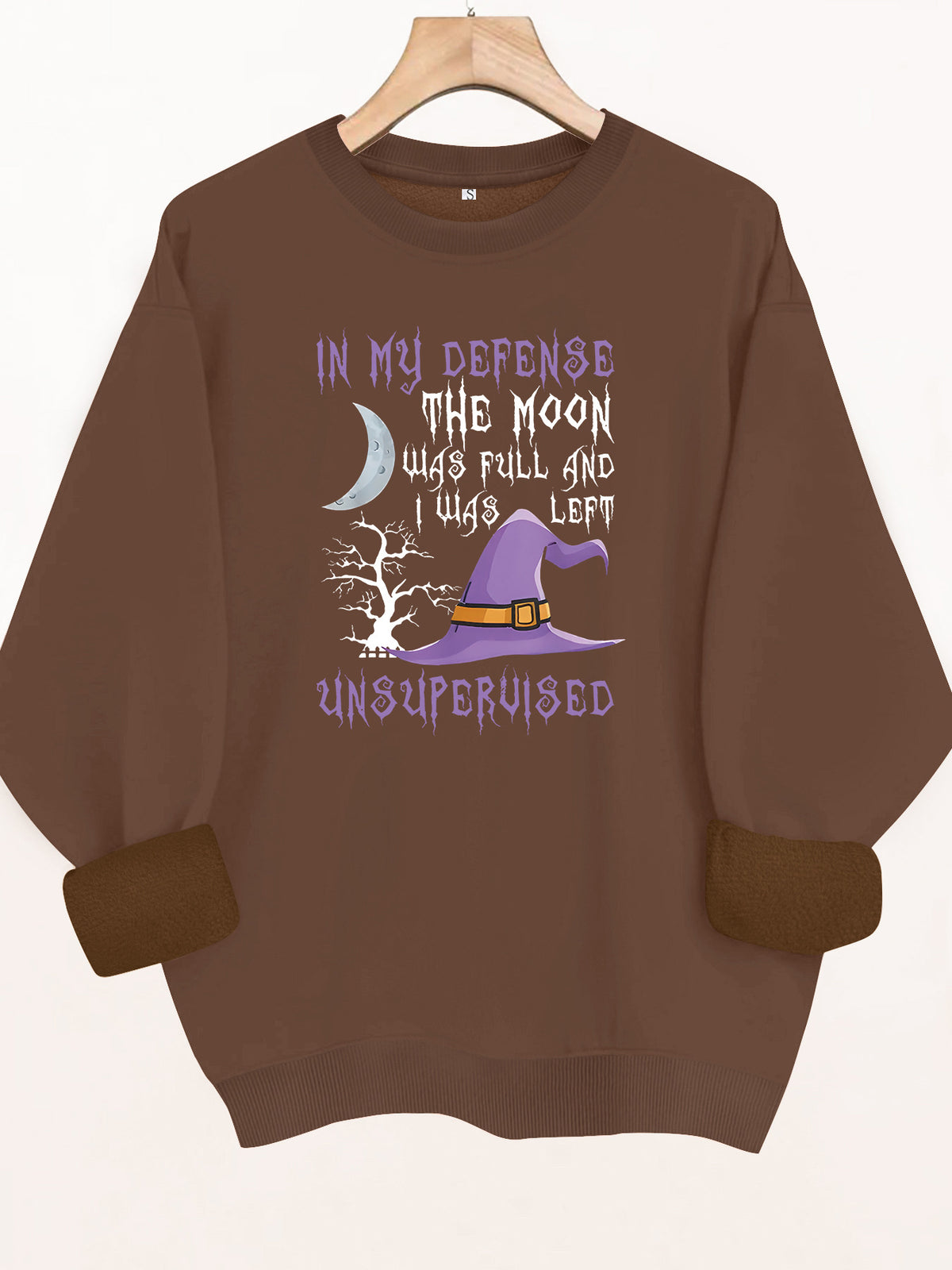 Round neck fleece hoodie