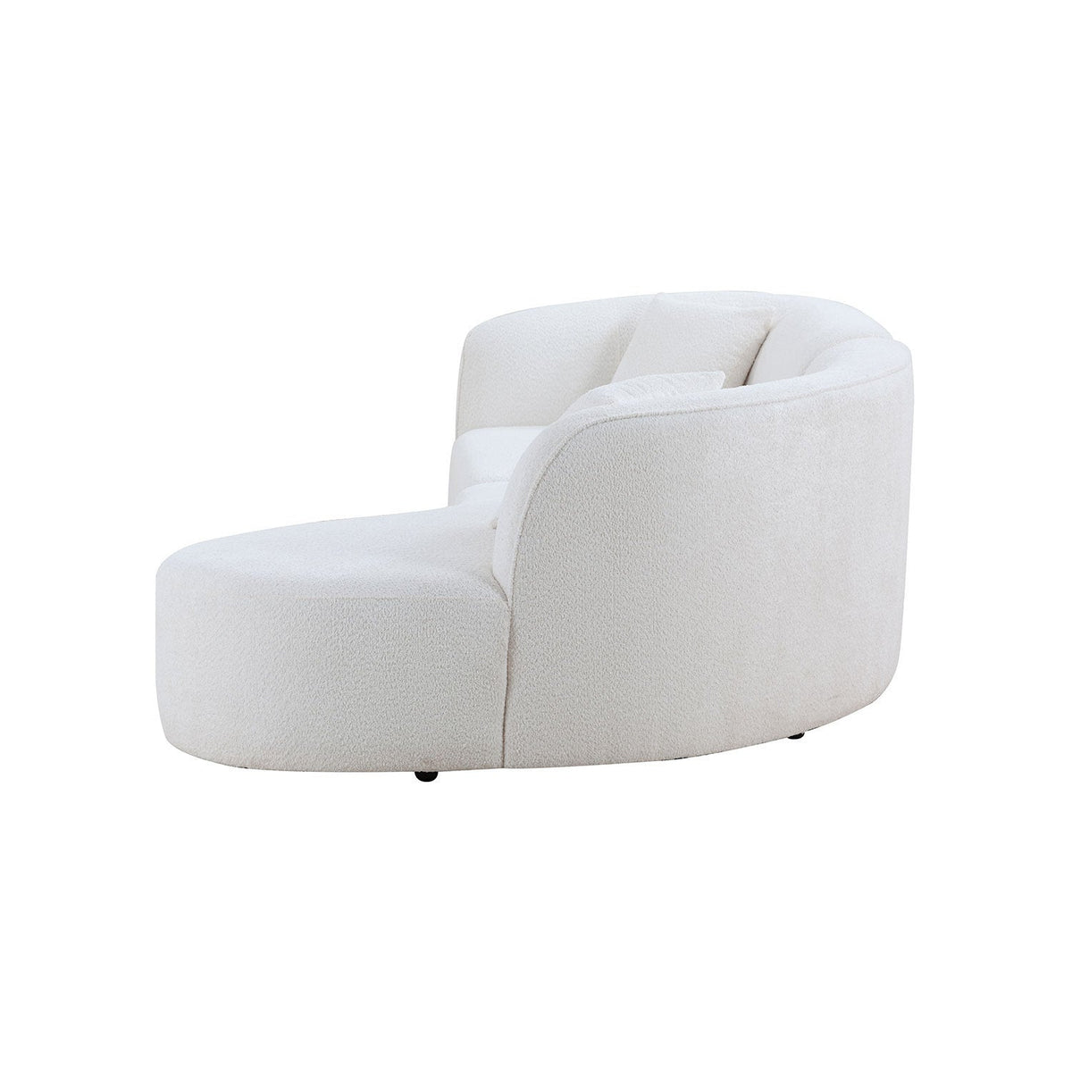 Luxury Modern Style Living Room Upholstery Curved Sofa With Chaise 2-Piece Set, Right Hand Facing Sectional,  Boucle Cou