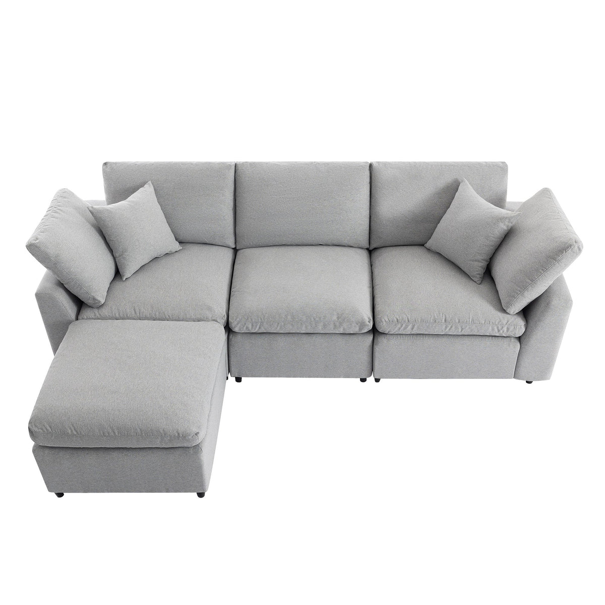 Down Filled Upholstery Convertible Sectional Sofa, L Shaped Couch With Reversible Chaise