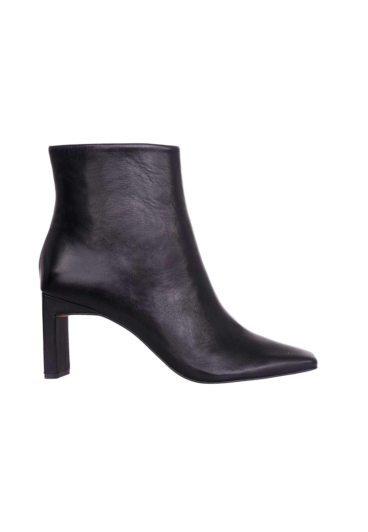 Botines de piel de cabra Senna en color oliva – Tacón ancho de 7,6 cm