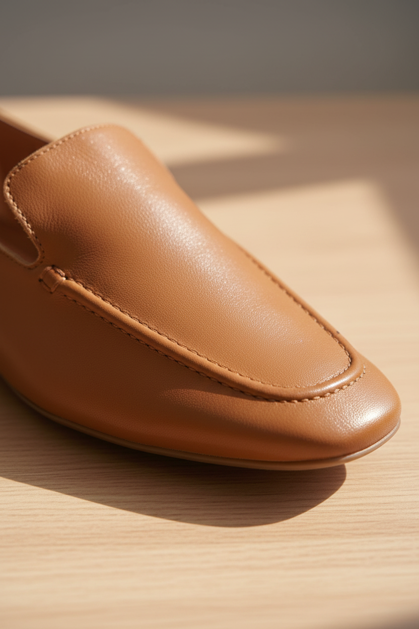 Clusia Goat Leather Loafers – Brown Flat