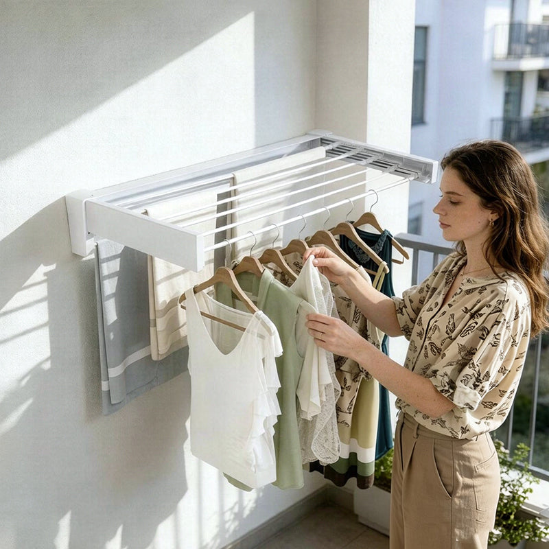 70/100 cm klappbarer, ausziehbarer Wäscheständer – Wandmontierter Trockner aus Aluminium für Badezimmer, Balkon, Schlafzimmer