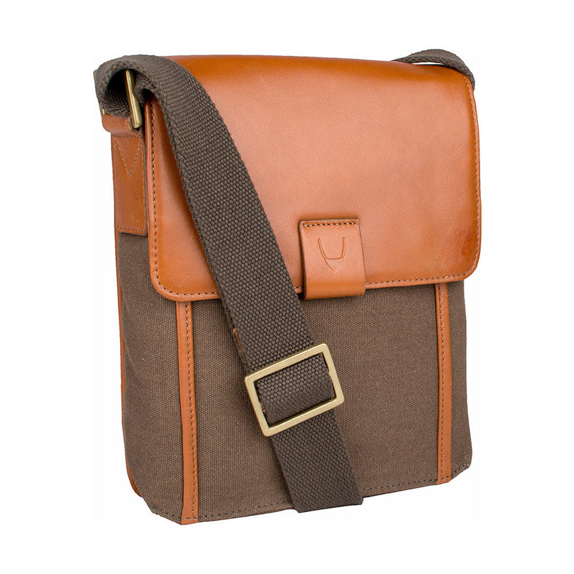 Aiden Genuine Leather and Canvas Mini Crossbody Men/Women Messenger Bag/Travel Bag / 10.5" iPad Bag