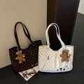 Polka-dot Korean-style Large-capacity Shoulder Bag For Women