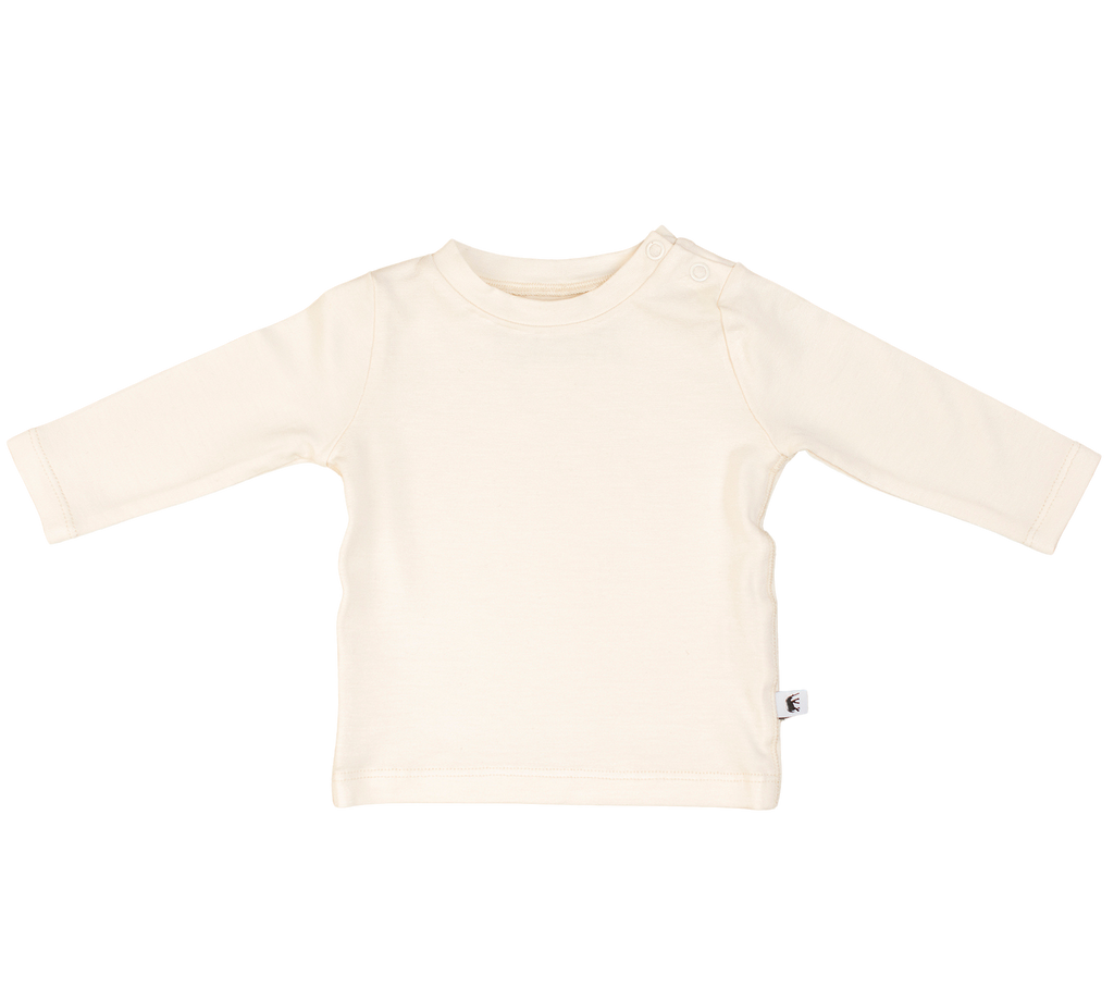 Camiseta de manga larga para bebé de bambú - CREMA