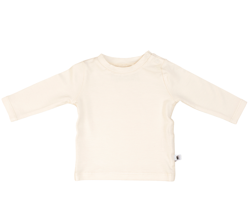 Langarmshirt für Babys aus Bambus – CREME