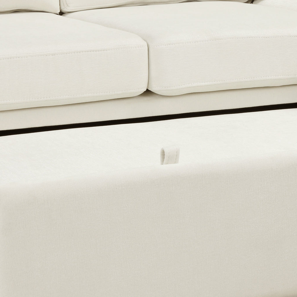 124.8"l-Shaped Sofa Convertible Sofa Bed Pull Out Sofa Sleeper With Two Back Pillows, Two USB Ports and Two Power Socket