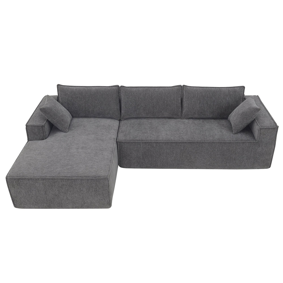 111.5*72"Minimalist Style Modular Sectional Sofa,Wrinkle-Resistant Chenille Couch Set,L-Shaped Sleeper Sofa Bed for Livi