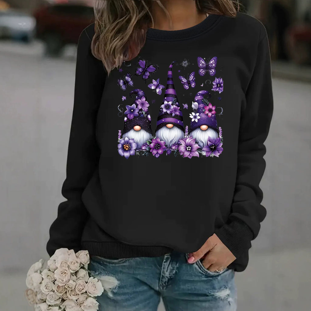 Round neck fleece hoodie