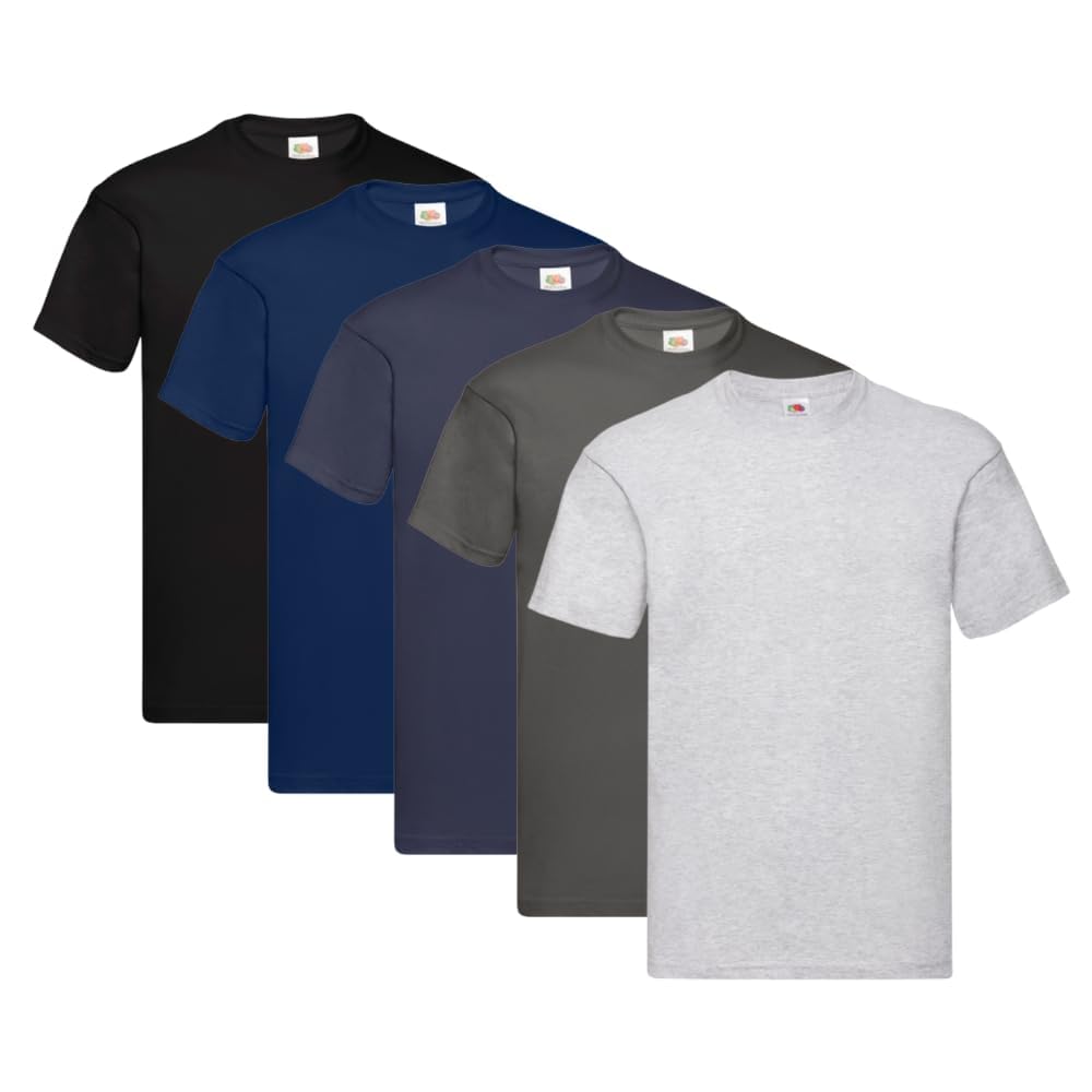Fruit of the Loom Men's T-Shirt Iconic Tee, Lightweight Ringspun Tee, 5 Pack