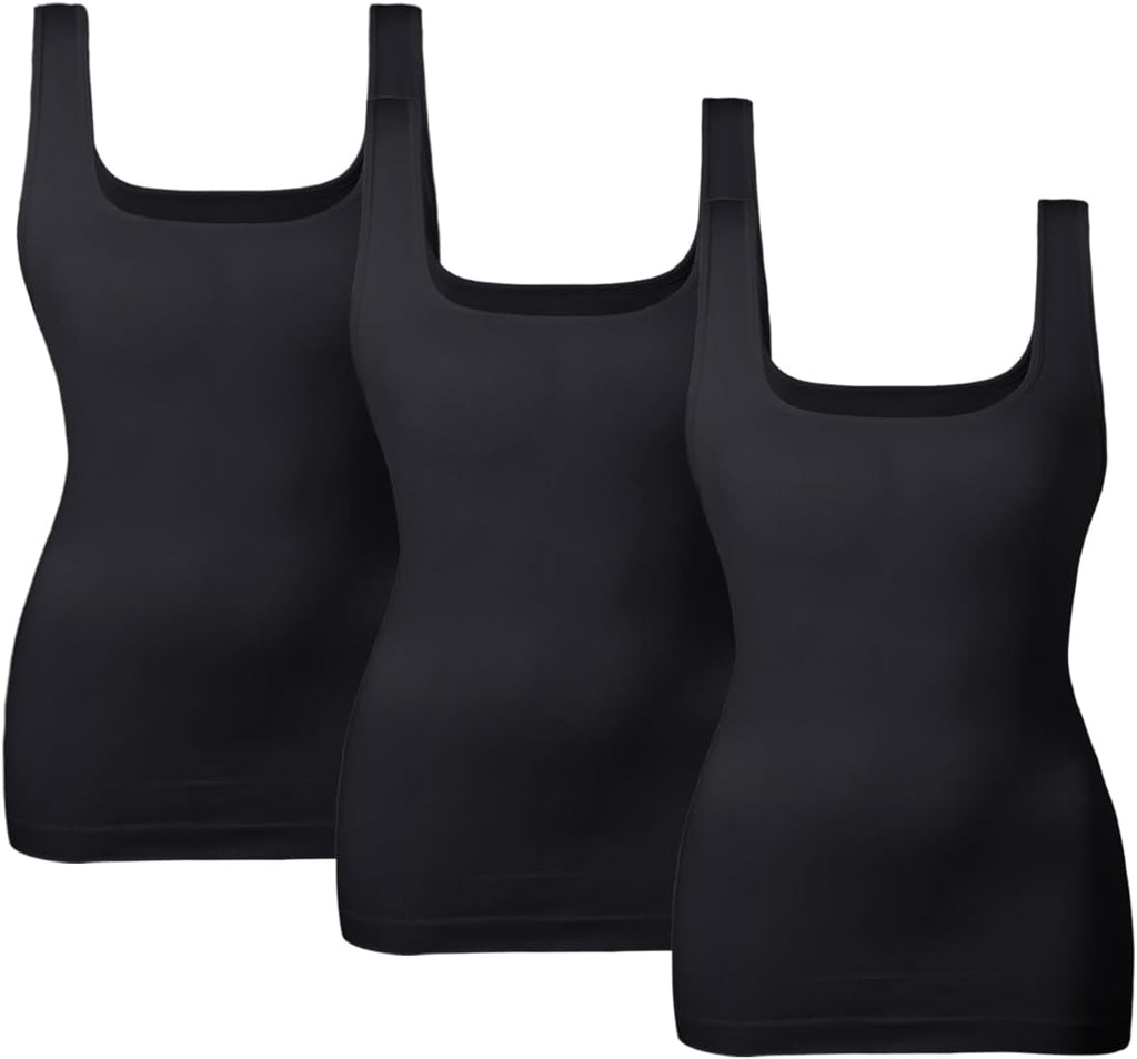 EUYZOU Women's Tummy Control Shapewear Tank Tops Seamless Square Neck Compression Tops Slimming Body Shaper Camisole