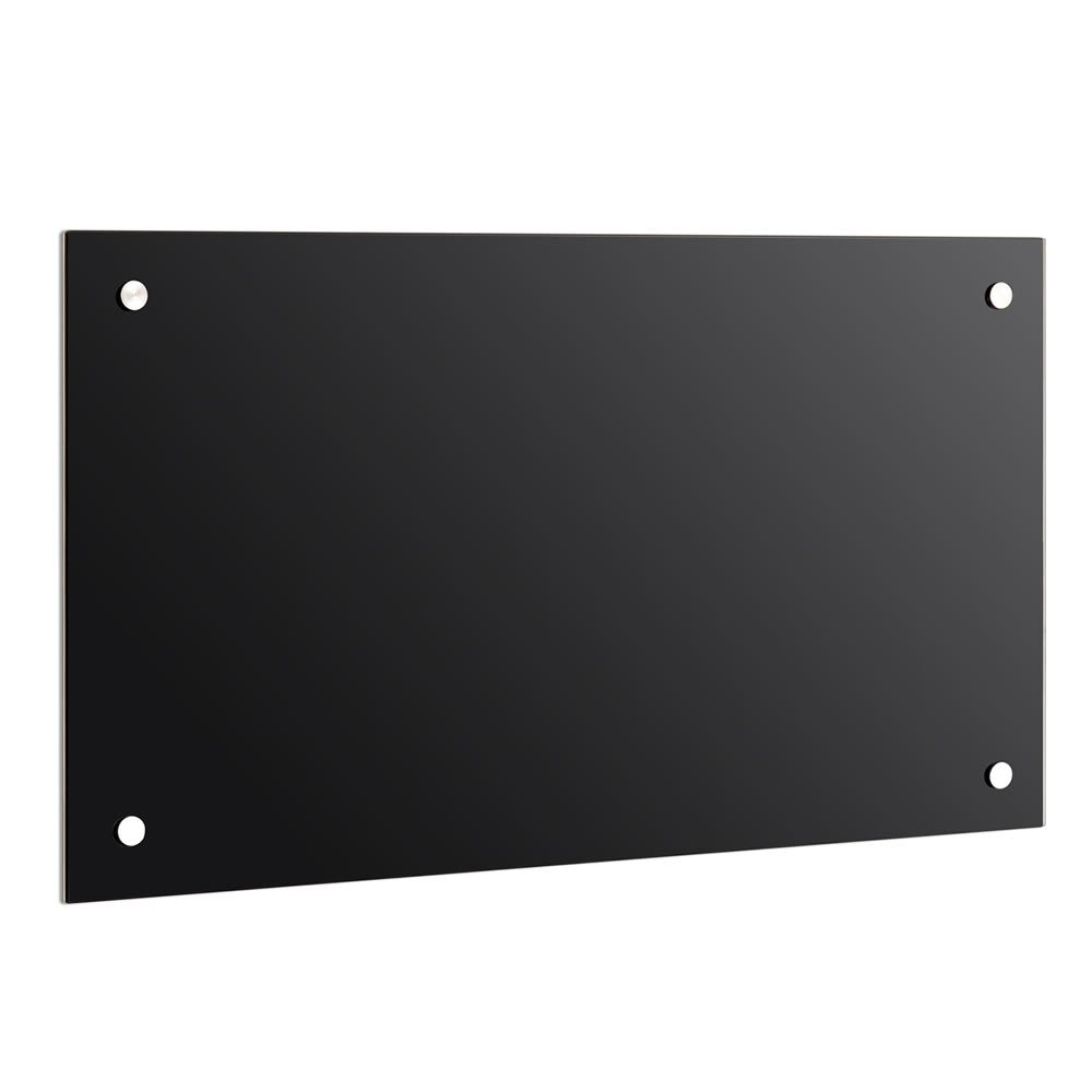 Mucola Küchenrückwand Glas Spritzschutz Sicherheitsglas 70x50 cm Schwarz