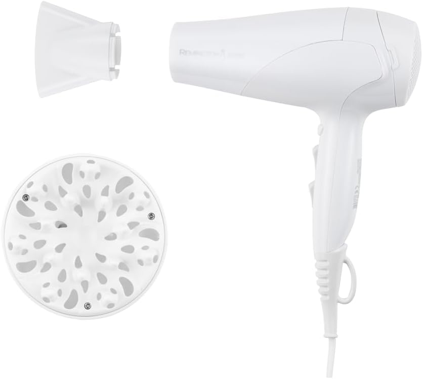 Remington Haartrockner Ionen [leicht, Diffusor & Stylingdüse] schwarz (2200W, Keramik-Ionen: schonendes Styling & gleichmäßige Wärmeverteilung, 3 Heiz- & 2 separate Gebläsestufen + Abkühlstufe) D3198